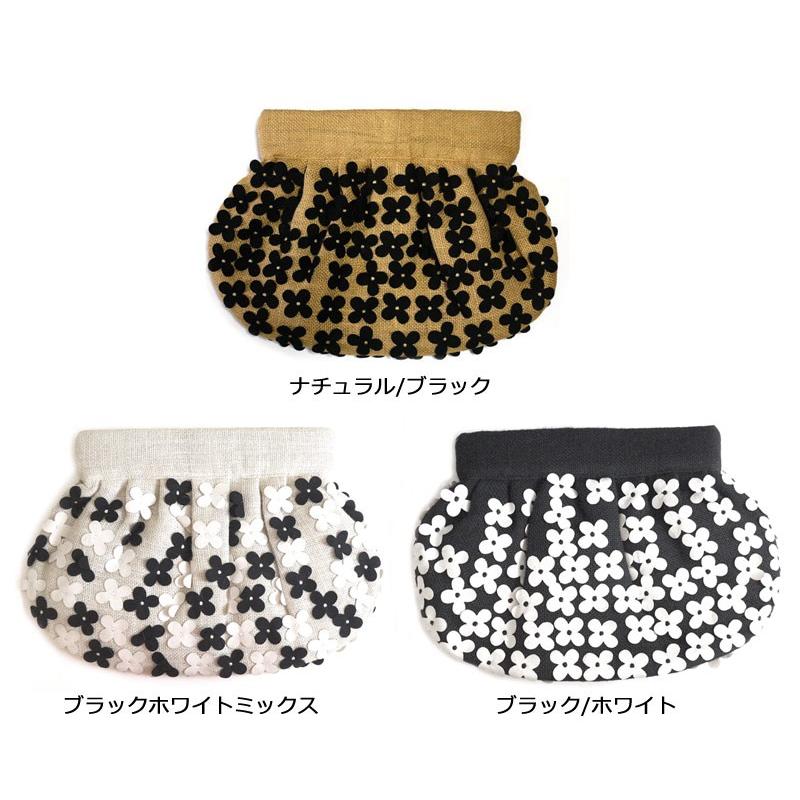 クリアランス モイナ Moyna フェルトフラワーラージギャザークラッチ 
