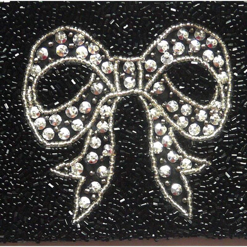 美品★ MOYNA モイナ　ビーズ刺繍　星　スター　ハンドバッグ　黒　手提げ　鞄 _MG_2682.jpg