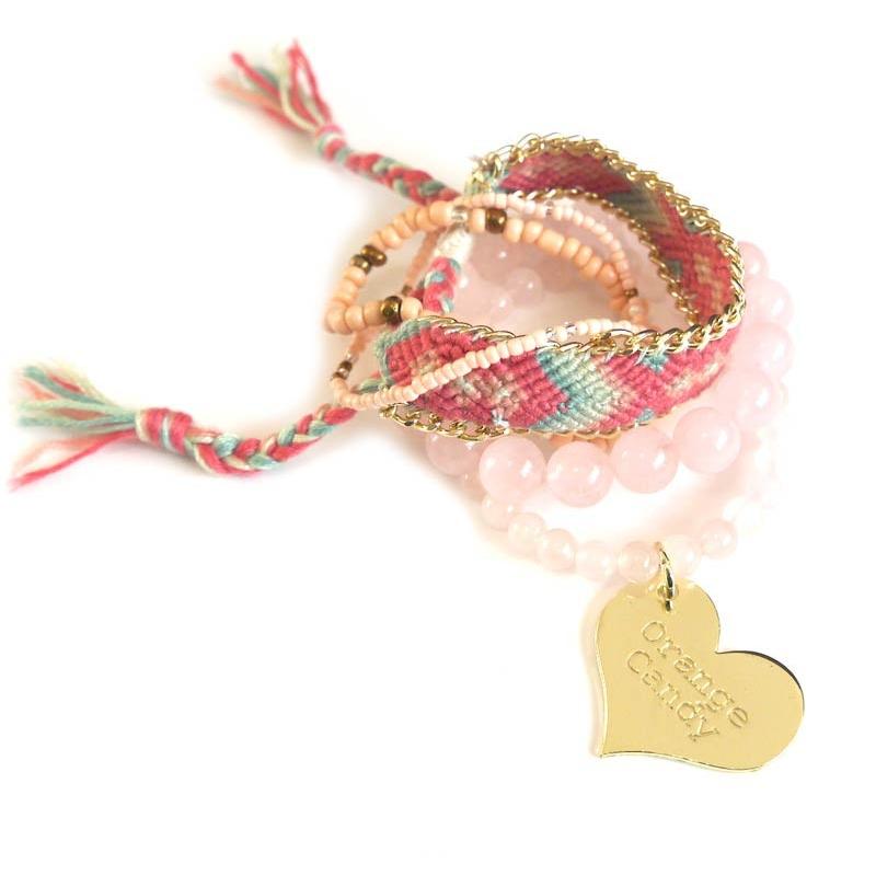 メール便送料無料 OrangeCandy オレンジキャンディー ミサンガ＆パワーストーンブレスレット ローズクォーツ |  | 04