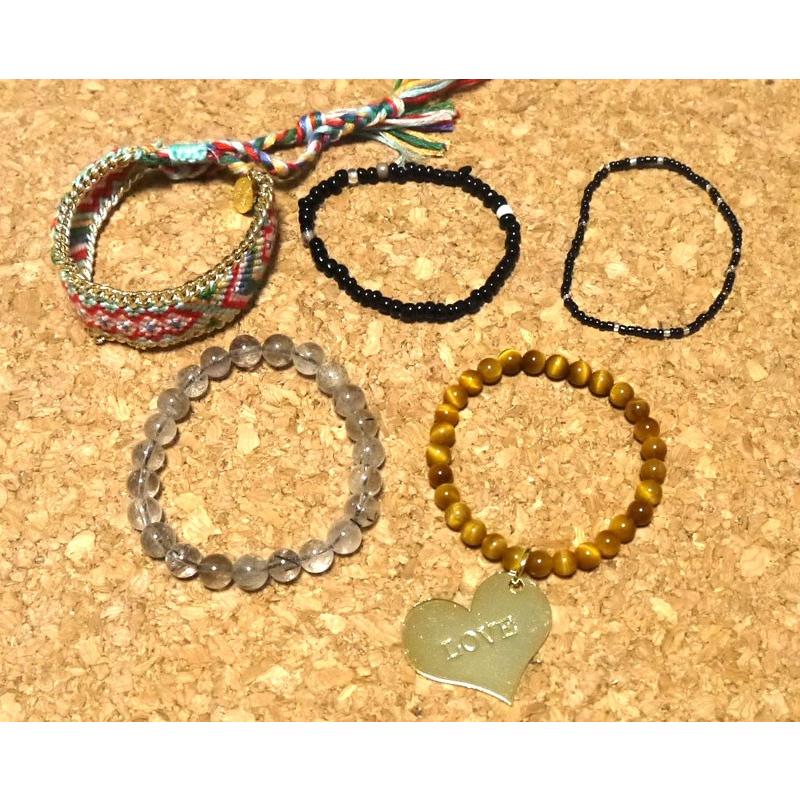 メール便送料無料 OrangeCandy オレンジキャンディー ミサンガ＆パワーストーンブレスレット タイガーアイ、ブラックルチルクォーツ |  | 01