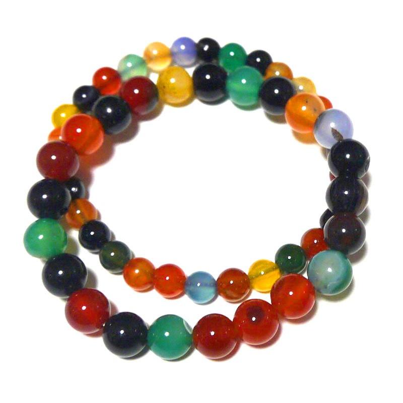 メール便送料無料 OrangeCandy オレンジキャンディー パワーストーンブレスレット マルチカラーアゲート |  | 03