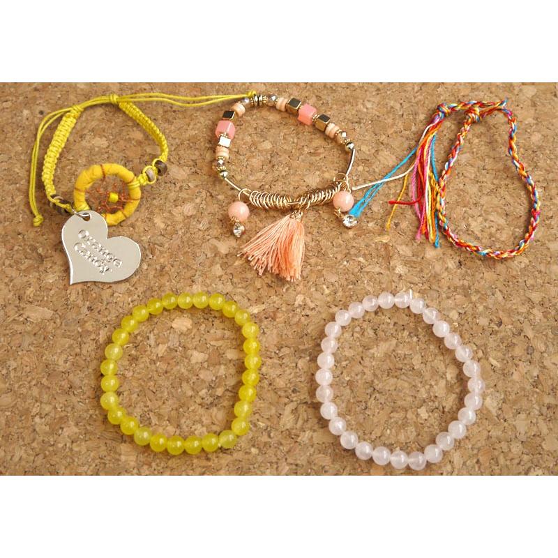 メール便送料無料 OrangeCandy オレンジキャンディー パワーストーンブレスレット ローズクォーツ＆イエロージェイド |  | 01