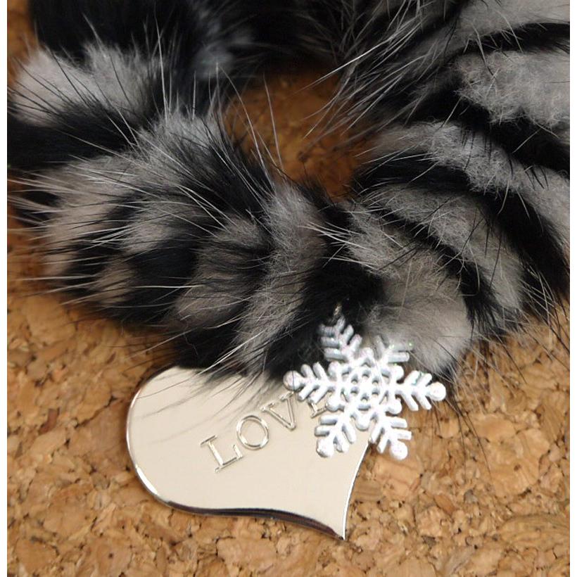 メール便送料無料 OrangeCandy オレンジキャンディー ミンクファー＆パワーストーンブレスレット ブラックオニキス＆ホワイトオニキス |  | 02