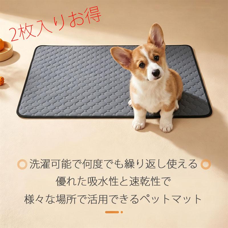 2枚入り ペット マット トイレマット 洗える ペットシーツ トイレシート 滑り止め 猫 犬 おしっこマット 速乾 漏れ防止 介護  XL |  | 01