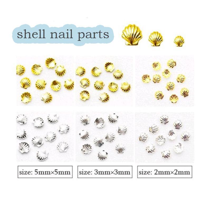 50個入り メタルパーツ シェル 貝 ゴールド シルバー ネイルパーツ