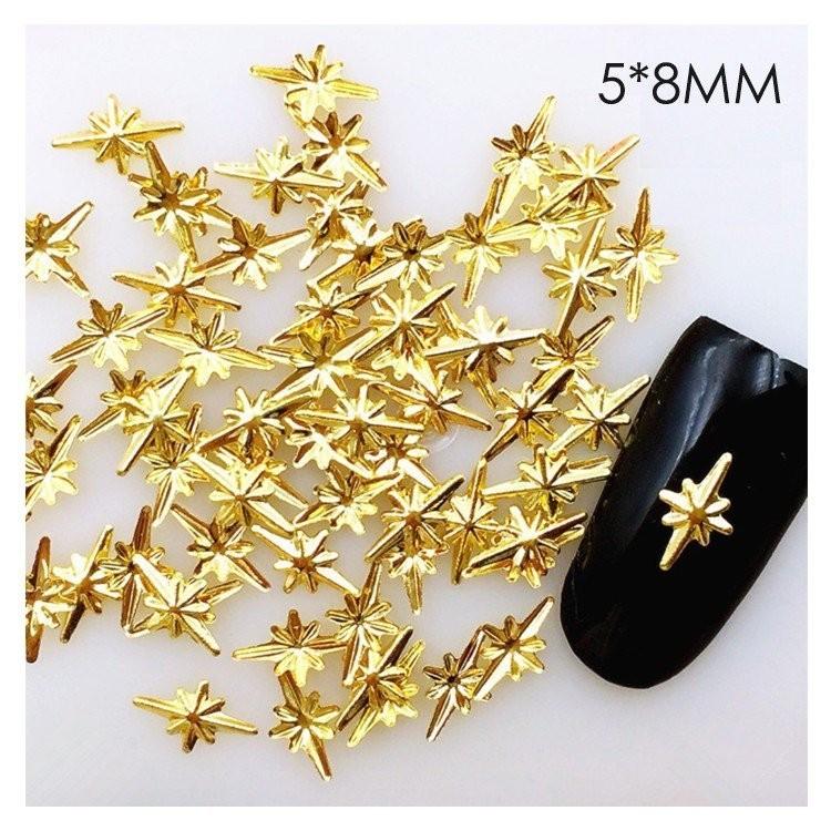 10個入り ネイルパーツ ダイヤ メタルパーツ 恒星 ゴールド シルバー