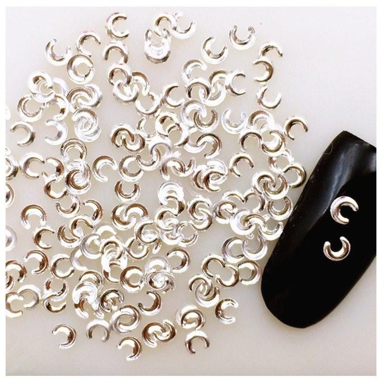 50個入り メタルパーツ 三日月 ムーン 月 ゴールド シルバー ネイル