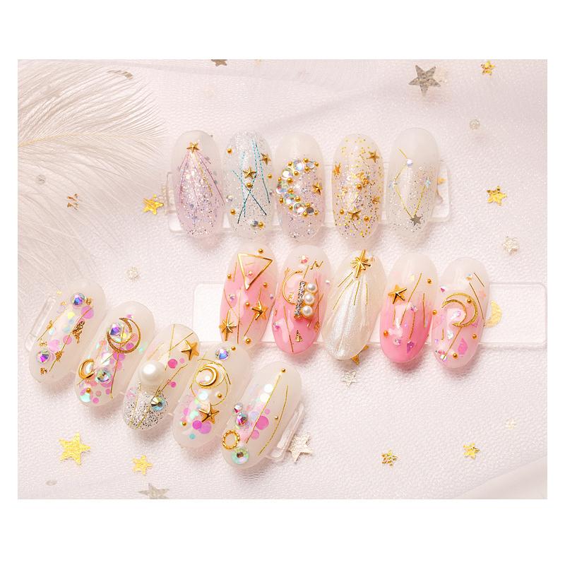 10個入り ネイルパーツ スター 星 スタッズ ゴールド ピラミッド 立体