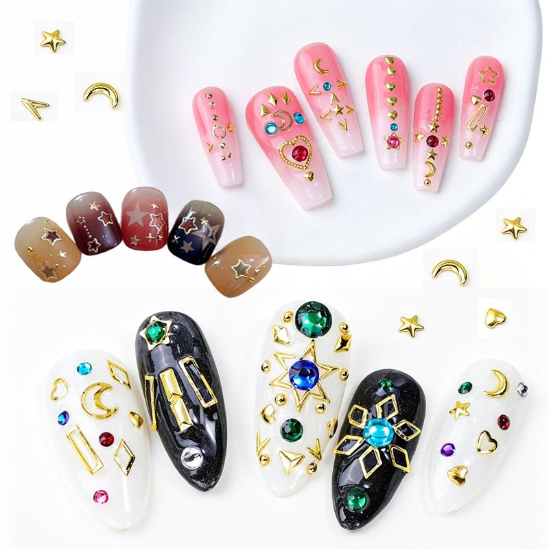 10個入り ネイルパーツ スター 星 スタッズ ゴールド ピラミッド 立体