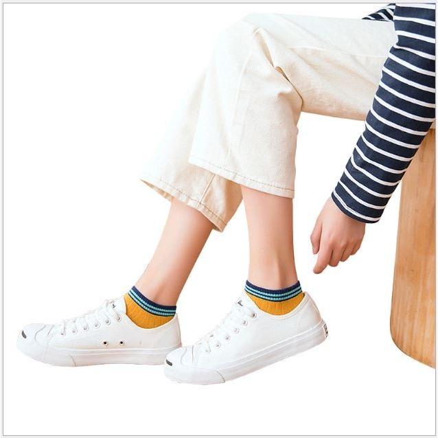 靴下 ソックス レディース くつ下 綿混 フットウエア カラーソックス 無地 シンプル ショート リブ コットン 女性 スニーカー |  | 02