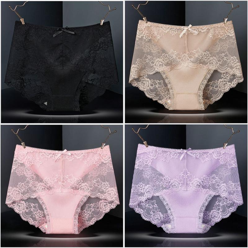 4枚セット レース ショーツ レディース 綿 インナー パンツ 下着 伸縮性 フィット感 セクシー 魅力 リラックス リボン 福袋 |  | 30