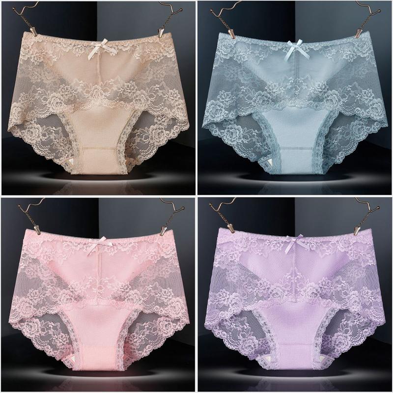 4枚セット レース ショーツ レディース 綿 インナー パンツ 下着 伸縮性 フィット感 セクシー 魅力 リラックス リボン 福袋 |  | 33