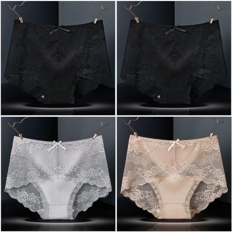 4枚セット レース ショーツ レディース 綿 インナー パンツ 下着 伸縮性 フィット感 セクシー 魅力 リラックス リボン 福袋 |  | 34