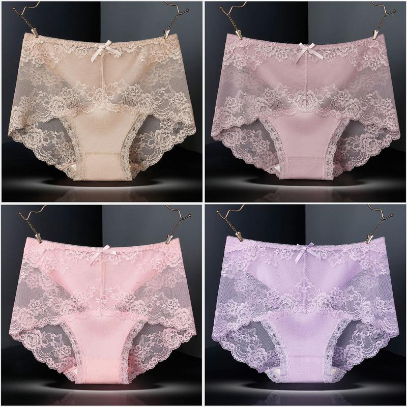 4枚セット レース ショーツ レディース 綿 インナー パンツ 下着 伸縮性 フィット感 セクシー 魅力 リラックス リボン 福袋 |  | 36