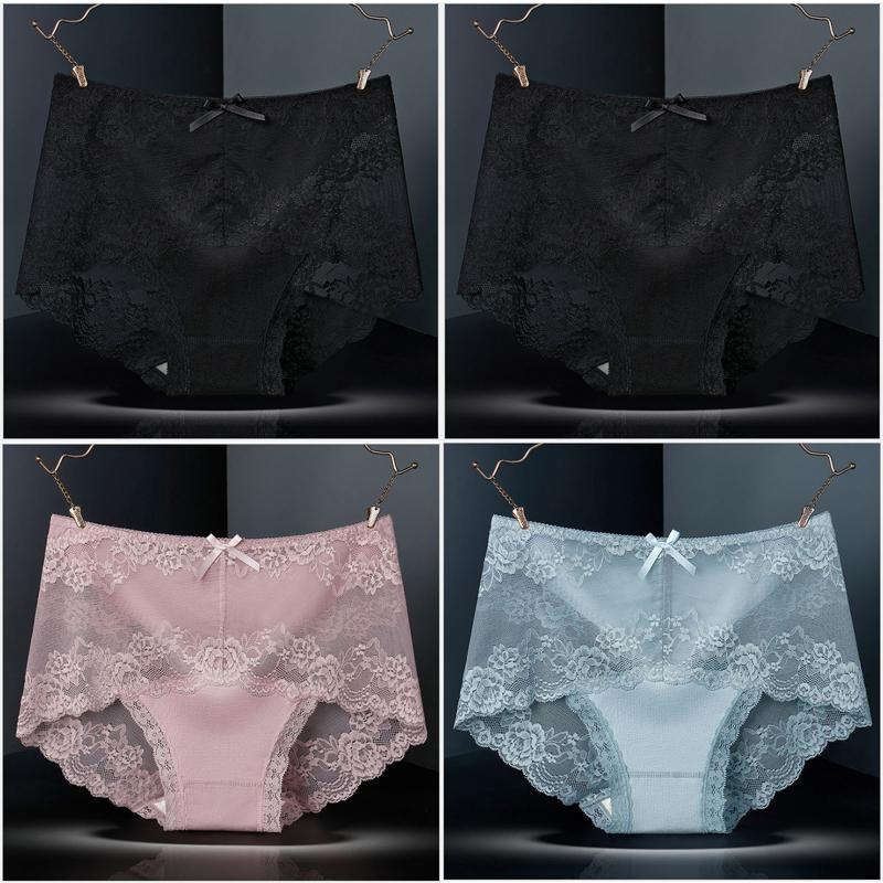 4枚セット レース ショーツ レディース 綿 インナー パンツ 下着 伸縮性 フィット感 セクシー 魅力 リラックス リボン 福袋 |  | 37