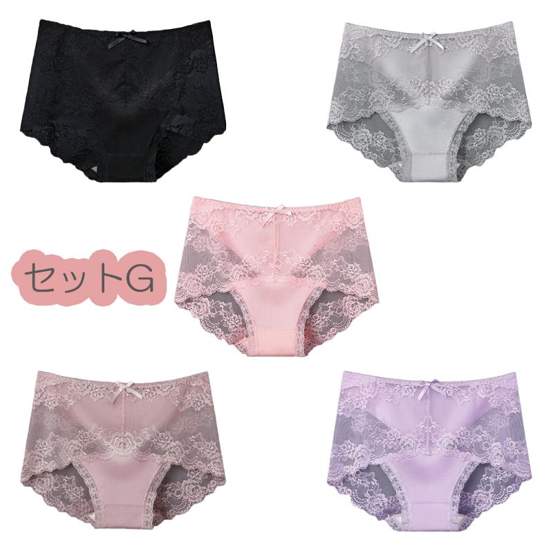 5枚セット レース ショーツ レディース 綿 インナー パンツ 下着 伸縮性 フィット感 セクシー 魅力 リラックス リボン |  | 28