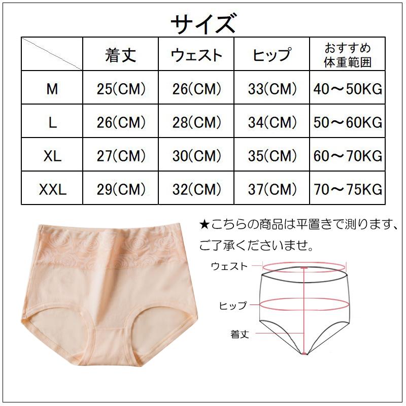 3枚セット 綿 ショーツ レディース インナー 下着 ヒップアップ お腹引き締め 大きいサイズ パンツ ノーマル バラ模様 30代　40代　50代 |  | 12