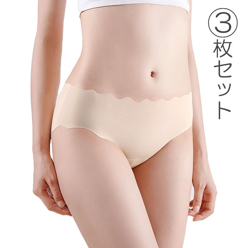 3枚セット ショーツ レディース インナー シームレス パンツ スタンダード 響きにくい 冷感 女性用 下着 夏 フィット感 ズレにくい | 