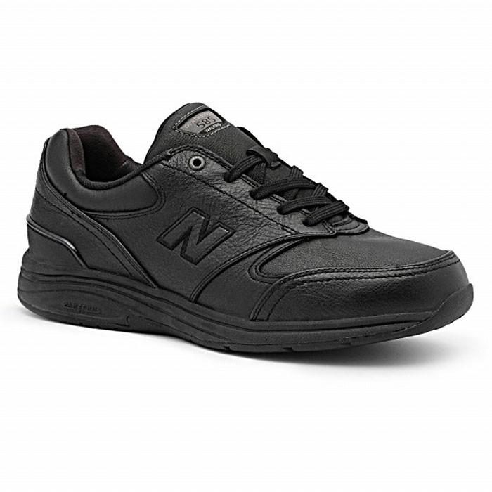 ニューバランス ウォーキングシューズ メンズ New Balance MW585 BK スニーカー レザー 幅広 ワイド ローカット 黒