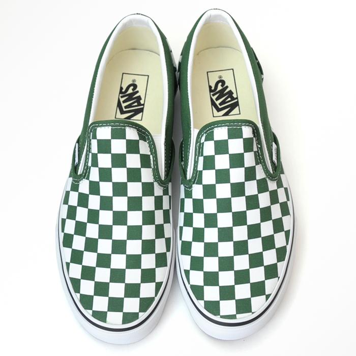 バンズ スリッポン スニーカー メンズ レディース チェック グリーン VANS CLASSIC SLIP-ON COLOR THEORY CHECKERBOARD GREENER PASTURES VN0A7Q5D6QU｜orangecounty｜02