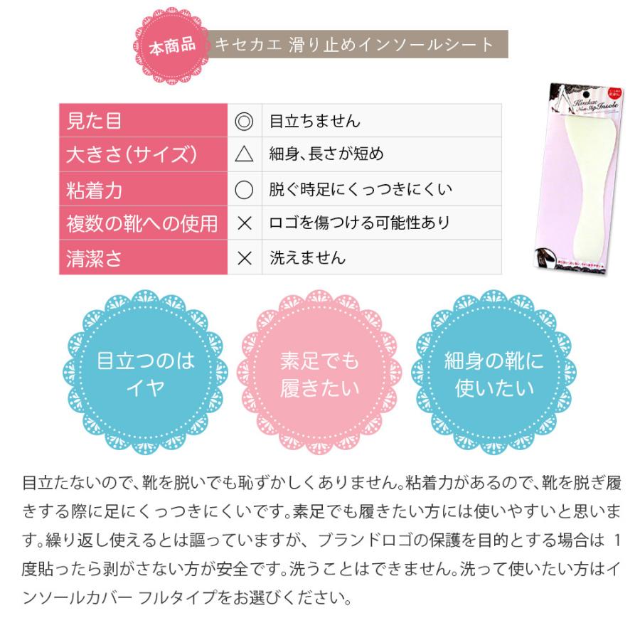前滑り防止 キセカエ インソールシート クリア 透明中敷 極薄 女性 パンプス ミュール |  | 09