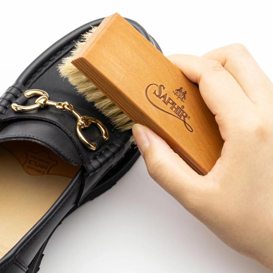 靴ブラシ サフィール ノワール Saphir Noir ブリストル ポリッシャーブラシ 12cm 豚毛 | Saphir Noir | 12
