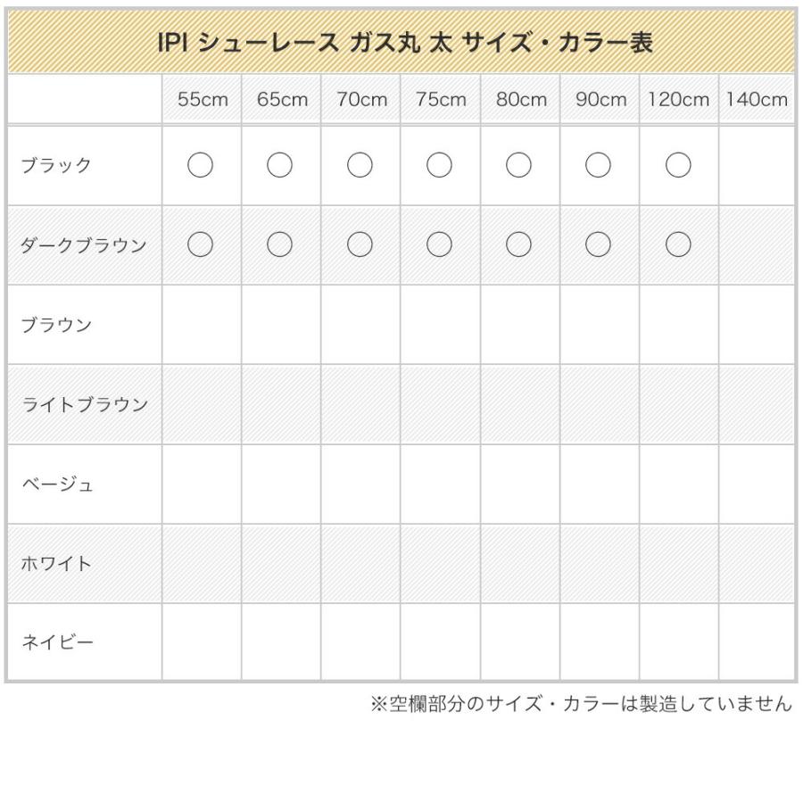 靴紐 IPI シューレース ガス丸 太 太さ約3.5mm 丸紐 55-80cm 革靴 靴ひも |  | 10