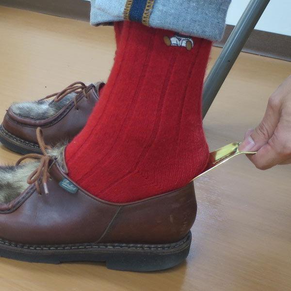 靴べら 携帯用 ダナック DONOK ブラシアスシューホーン 9.5cm ゴールド