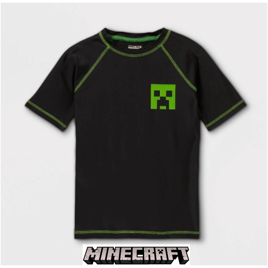 Minecraft マインクラフト ラッシュガード半袖 クリーパーキッズ 水着 子供 キッズ 激レア 日本未発売 ネコポス便は送料無料 Creeper58 オレンジマミー 通販 Yahoo ショッピング