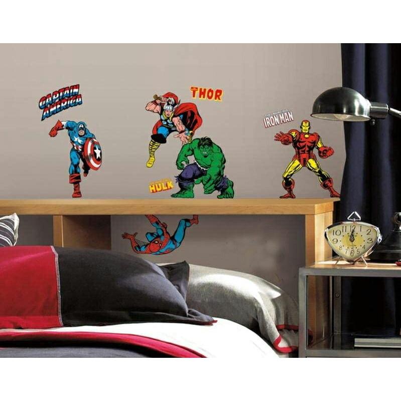 マーベル ウォールステッカー ４シートセット入り　デカール Marvel Classics Peel And Stick Wall Decals ネコポスは送料無料｜orangemommy