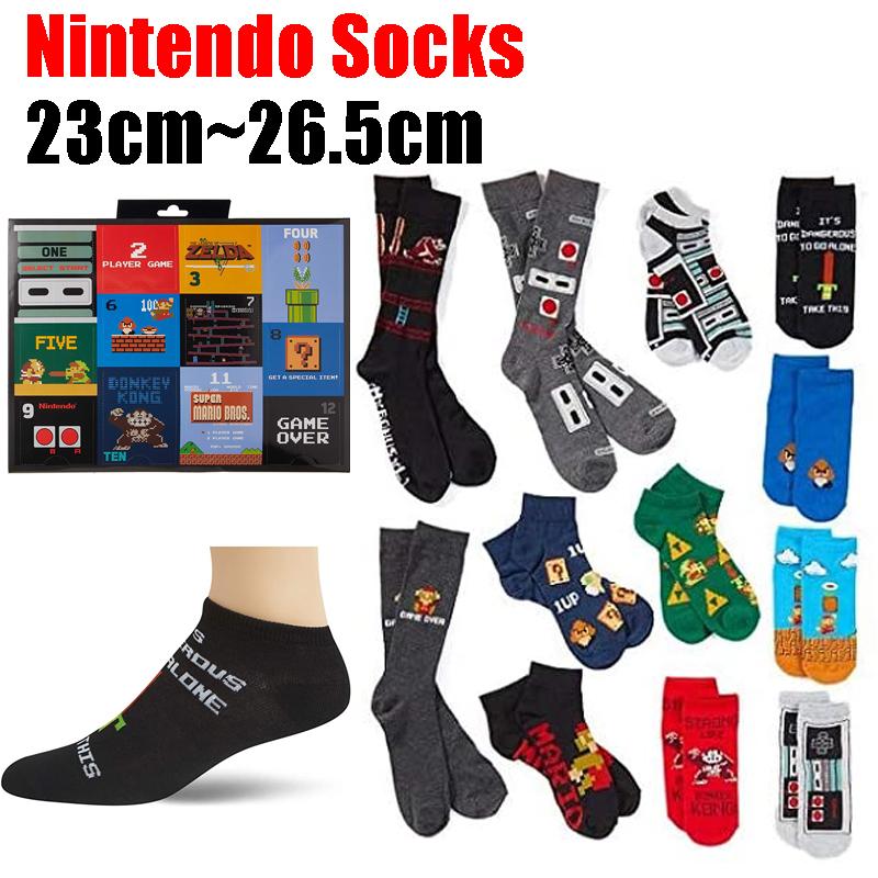 単品販売 任天堂 メンズ レディース ジュニアソックス : オレンジ