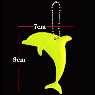リフレクター ドルフィンデザインキーホルダー イルカ型 交通安全