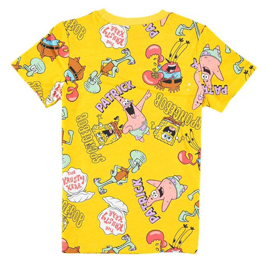 Spongebob スポンジボブTシャツ 総柄 キッズ用レディースもOK spongetオレンジマミー 通販 Yahoo!ショッピング