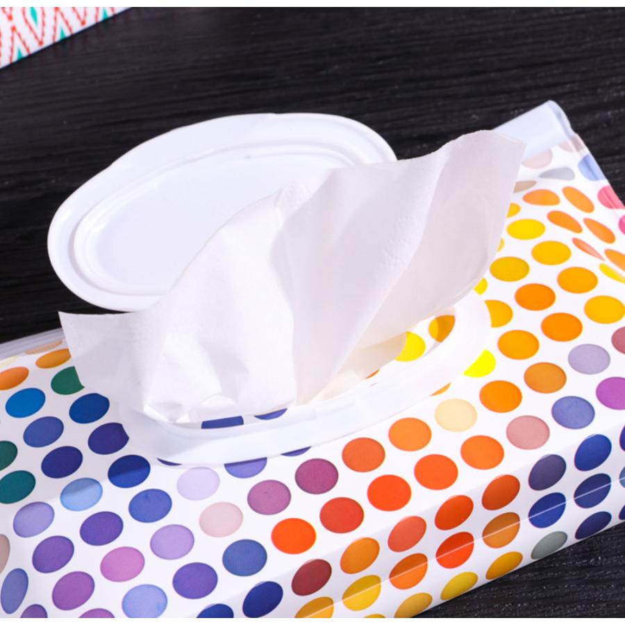 ウェットティッシュポーチ おしりふきポーチ フタ付きジッパーバッグ