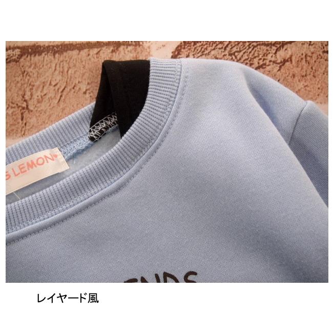 【メール便送料無料】女の子 子供服 裏起毛 ゆるシルエット トレーナー 55552 110/120/130/POPS LEMON/ポップスレモン/長袖/冬 |  | 07
