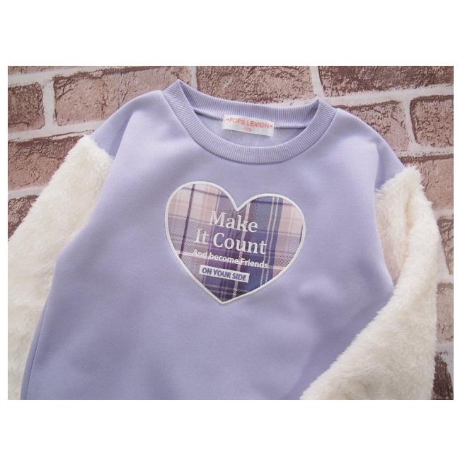 【メール便送料無料】女の子 子供服 裏起毛 袖ボアフリース トレーナー 55580 110/120/130/POPS LEMON/ポップスレモン/冬 |  | 03