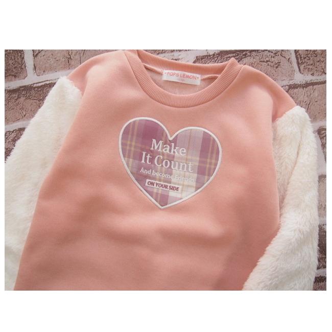 【メール便送料無料】女の子 子供服 裏起毛 袖ボアフリース トレーナー 55580 110/120/130/POPS LEMON/ポップスレモン/冬 |  | 04