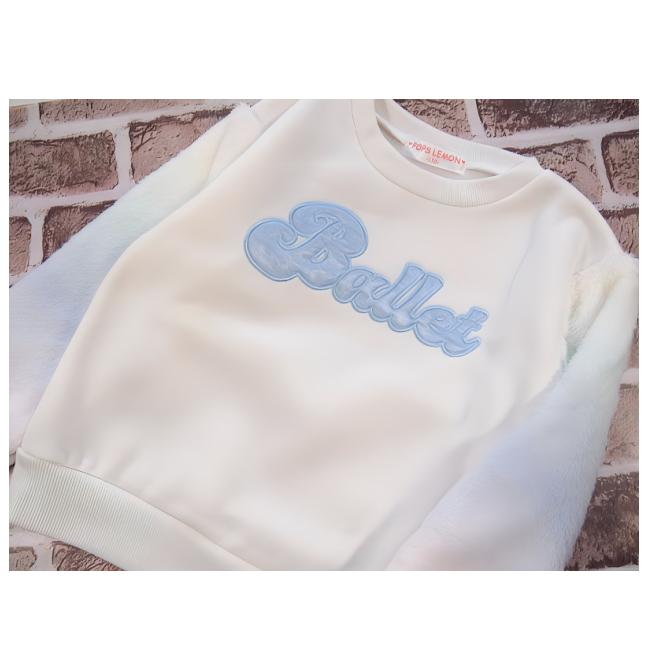 【メール便送料無料】女の子 子供服 裏起毛 袖レインボーボア トレーナー 55581 110/120/130/POPS LEMON/ポップスレモン/冬 |  | 03