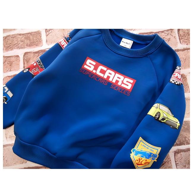 【メール便送料無料】男の子 子供服  裏起毛 乗り物柄 BIGシルエット トレーナー 57550 110/120/130/Blue Mart/ブルーマート/長袖/冬 |  | 04