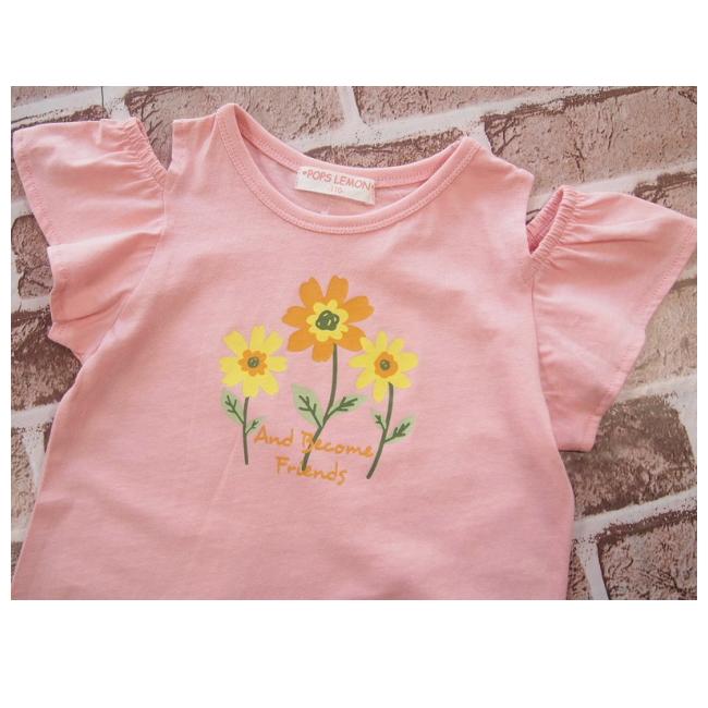 【メール便送料無料】女の子 子供服 肩開き 半袖 Tシャツ 61535 110/120/130/POPS LEMON/ポップスレモン/夏 |  | 04