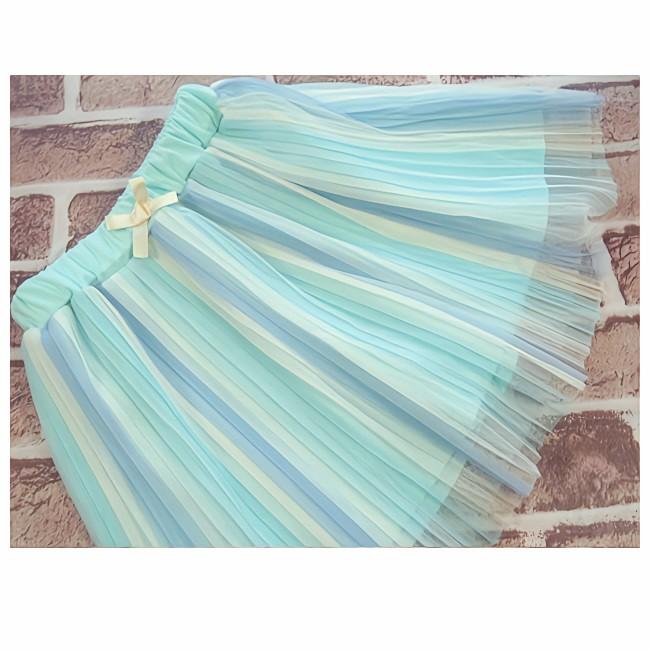 【メール便送料無料】子供服 女の子 レインボーグラデーション チュール スカパン 61552 110/120/130/Pops Lemon/ポップスレモン/ショートパンツ/スカッツ/夏 |  | 04