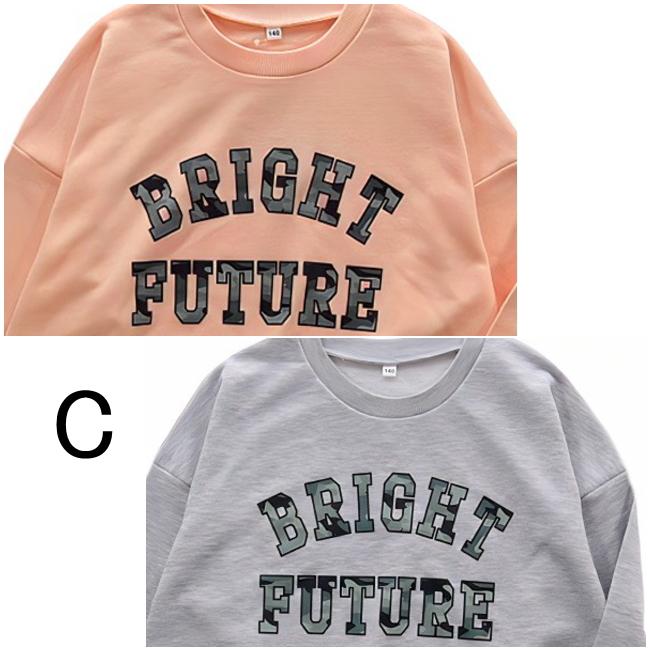 【メール便送料無料】子供服 女の子 BIGシルエット クロップド丈 裏毛 トレーナー 62035 140/150/160/Material Blue bis/マテリアルブルービズ/ミニ裏毛/G-SCHOO |  | 07