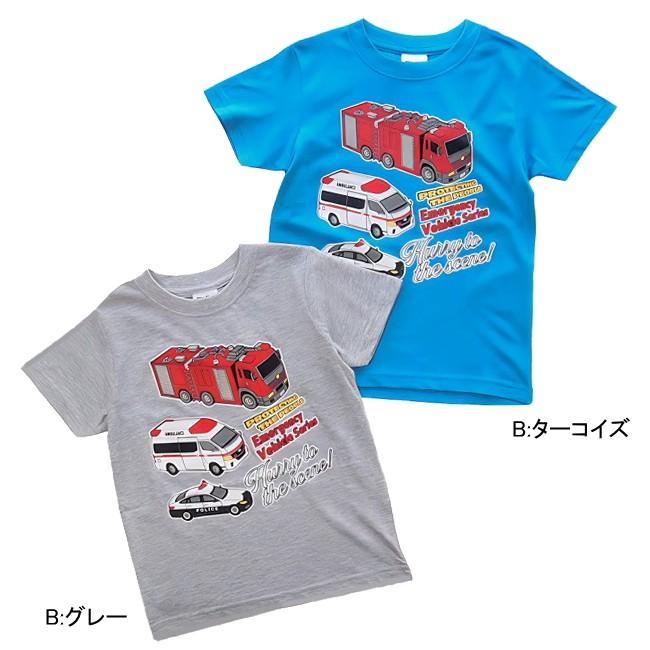 【メール便送料無料】男の子 子供服 働く車柄 半袖Ｔシャツ 63552b 100/110/120/130/Blue Mart/ブルーマート/夏 |  | 02