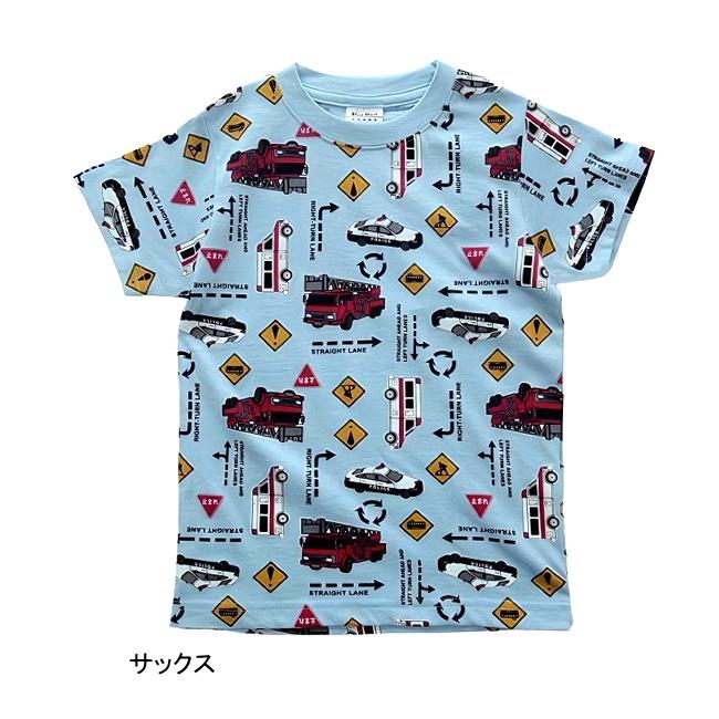 【メール便送料無料】男の子 子供服 働く車柄 半袖Ｔシャツ 63553 110/120/130/Blue Mart/ブルーマート/夏 |  | 01