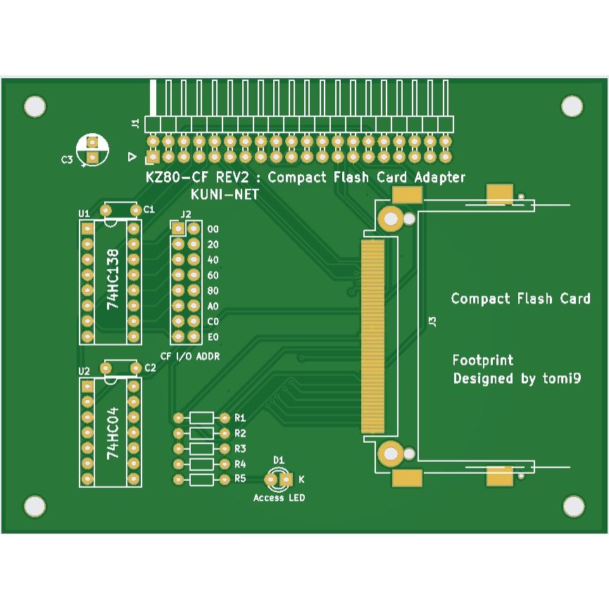 Z80 コンパクトフラッシュアダプター ボード (KZ80_CF) 専用基板｜orangepicoshop