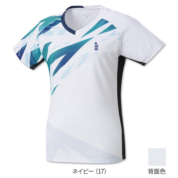 GOSEN レディース T2515 バドミントンシャツ L ホワイト レディース ゲームシャツ［T2515］
