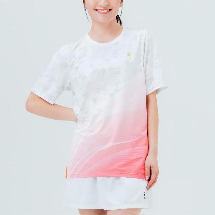 GOSEN レディース T2515 バドミントンシャツ L ホワイト GOSEN ゴーセン ゲームシャツ バドミントンウェア T2543