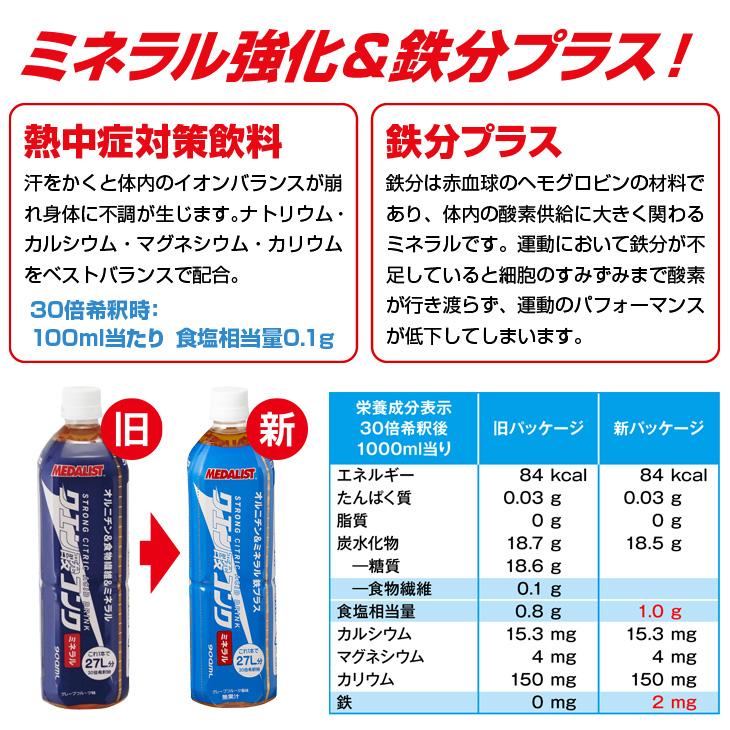 メダリスト 最短出荷 清涼飲料水 クエン酸コンクミネラル 900ml 3本