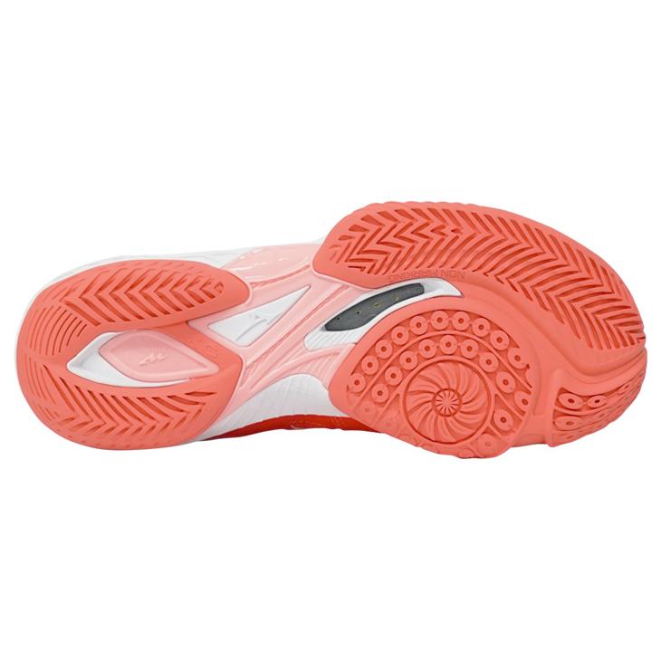 ミズノ ウェーブクローEL2 バドミントン シューズ　オレンジ×ホワイト27.5 ウエーブクローEL2 FIT(バドミントン)|71GA2582|シューズ