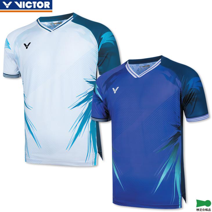 VICTOR バドミントンウェア・ゲームシャツ・パンツセット販売 ビクタースポーツ / VICTOR】ゲームシャツ ネイビー Mサイズ